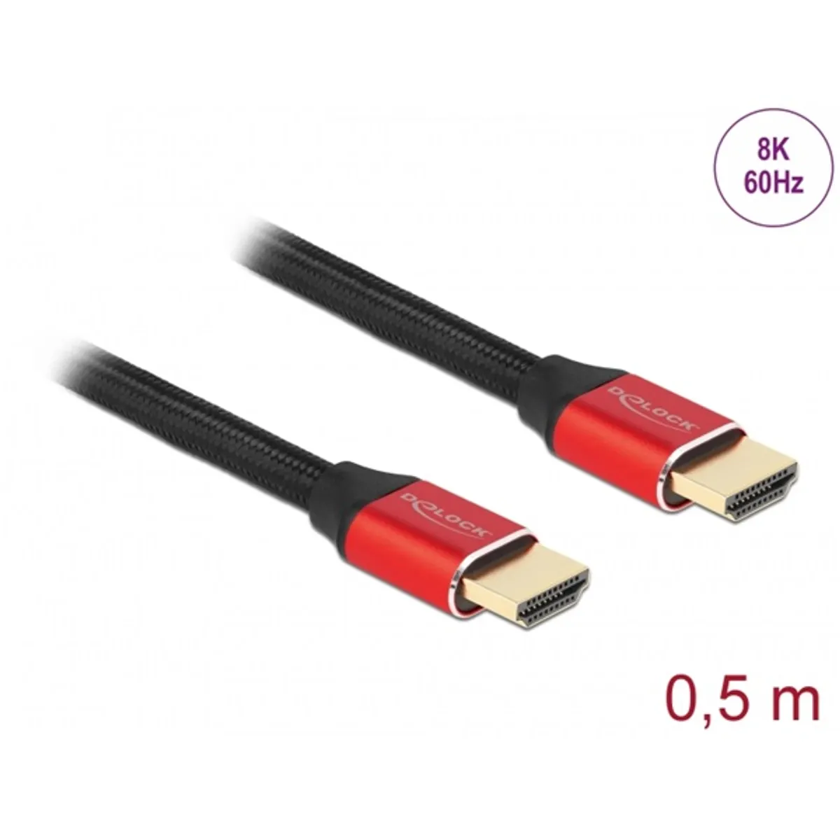 Delock 85772 50cm Ultra nagy sebességű HDMI 48Gbps 8K 60Hz piros kábel #2