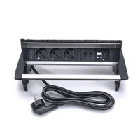 TOO RPS-111-3BR IP20,3x 2P+F,HDMI,RJ45,2x USB-A, szálcsiszolt asztalba süllyeszthető elosztó #5