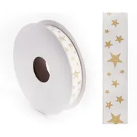 IRIS szalag textil csillagos krém 15mm/10méter #1