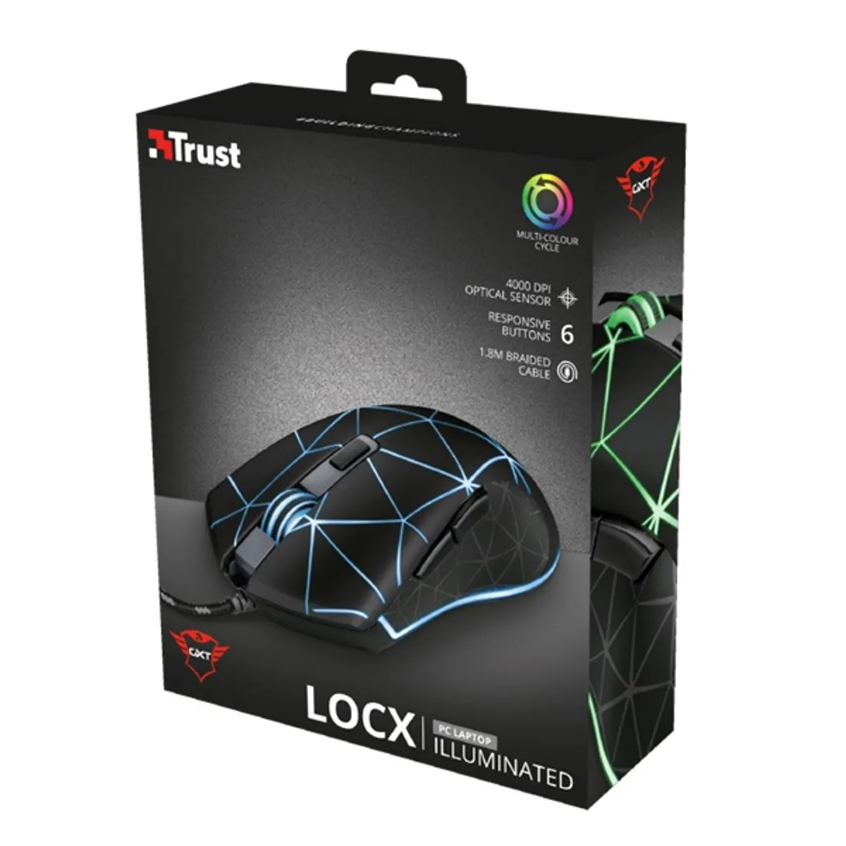 Trust GXT 133 Locx fekete gamer egér #6