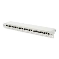 DIGITUS 19" 1U 24port Cat.6 kompakt szürke árnyékolt Patch Panel