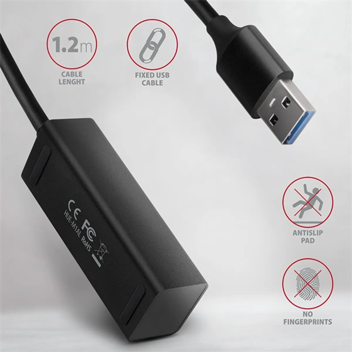 Axagon HUE-M1AL 4 portos USB3.2 Gen 1 mini HUB #3