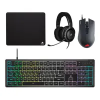 Corsair CH-9226F65-NA 4in1 vezetékes fekete gamer billentyűzet + egér + fejhallgató + egérpad