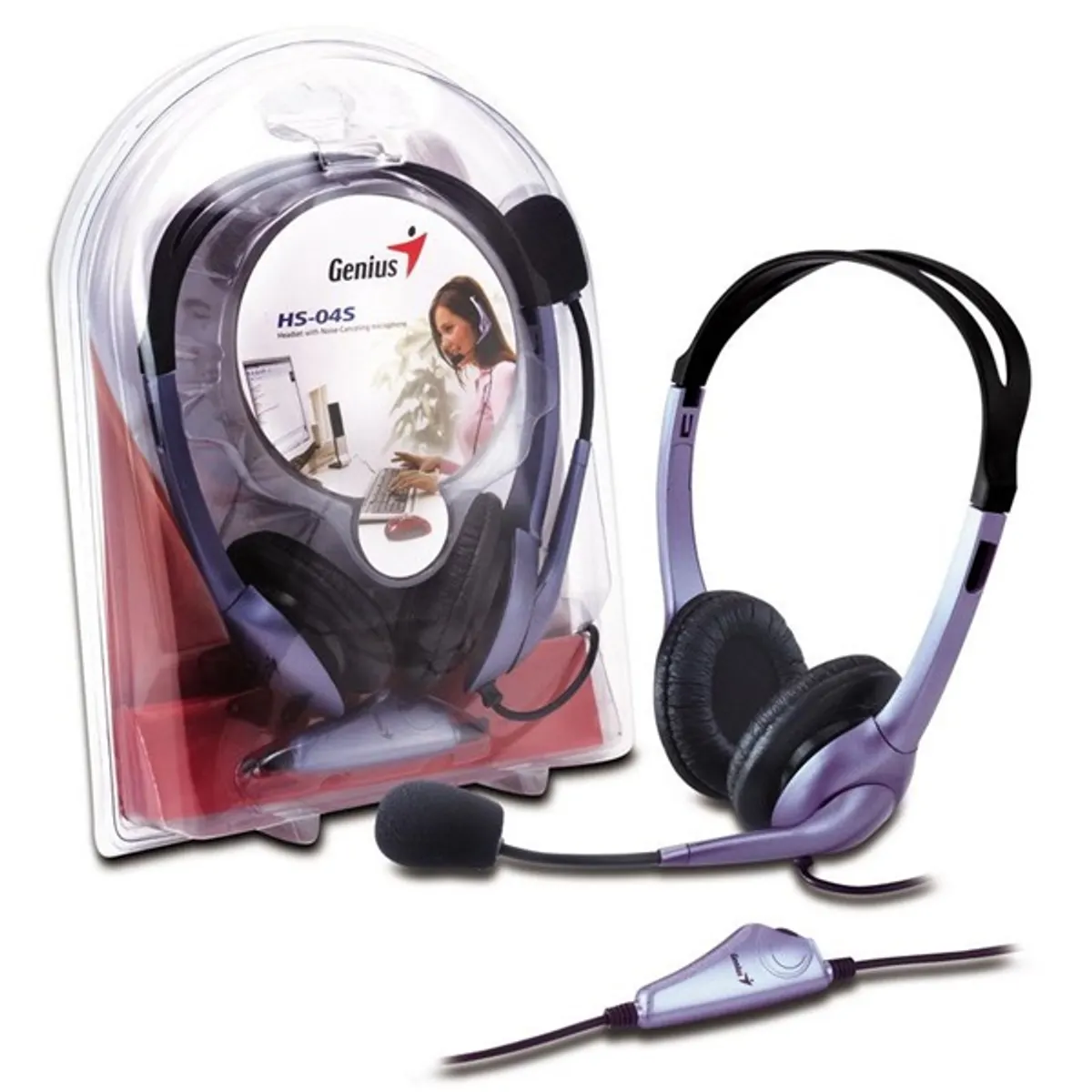 Genius HS-04S mikrofonos single Jack PC fekete headset #1