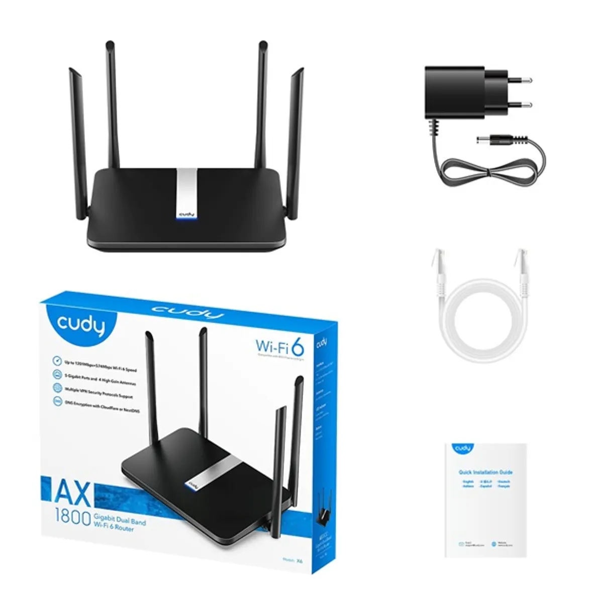 CUDY X6 AX1800 gigabit WIFI 6 MESH fekete router #5