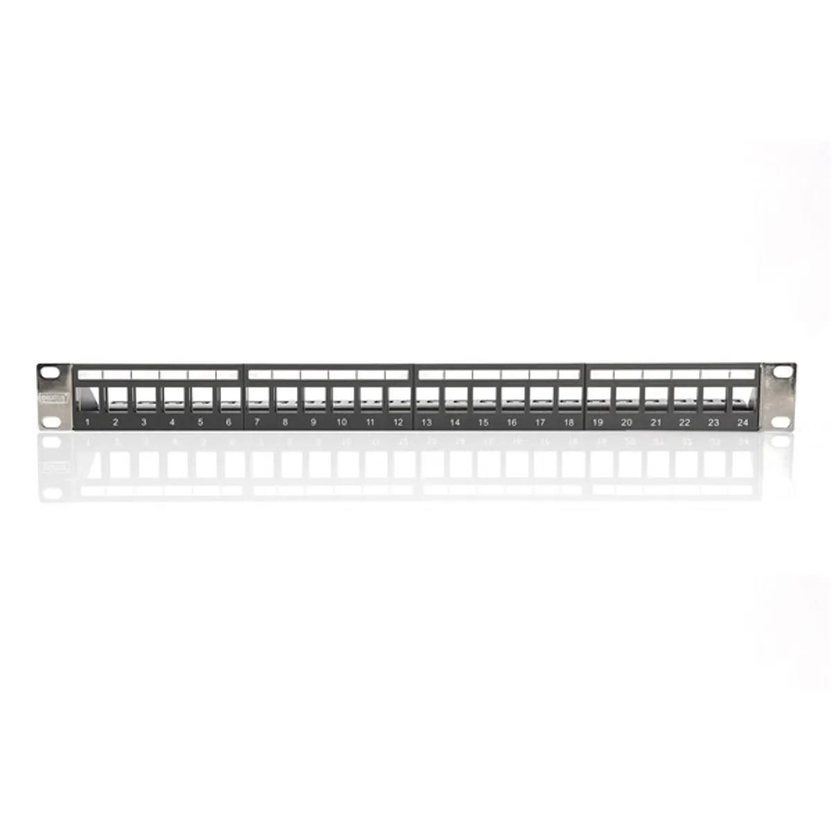 DIGITUS DN-91411-LF 19" 1U 24port moduláris fekete árnyékolt üres Patch Panel #2