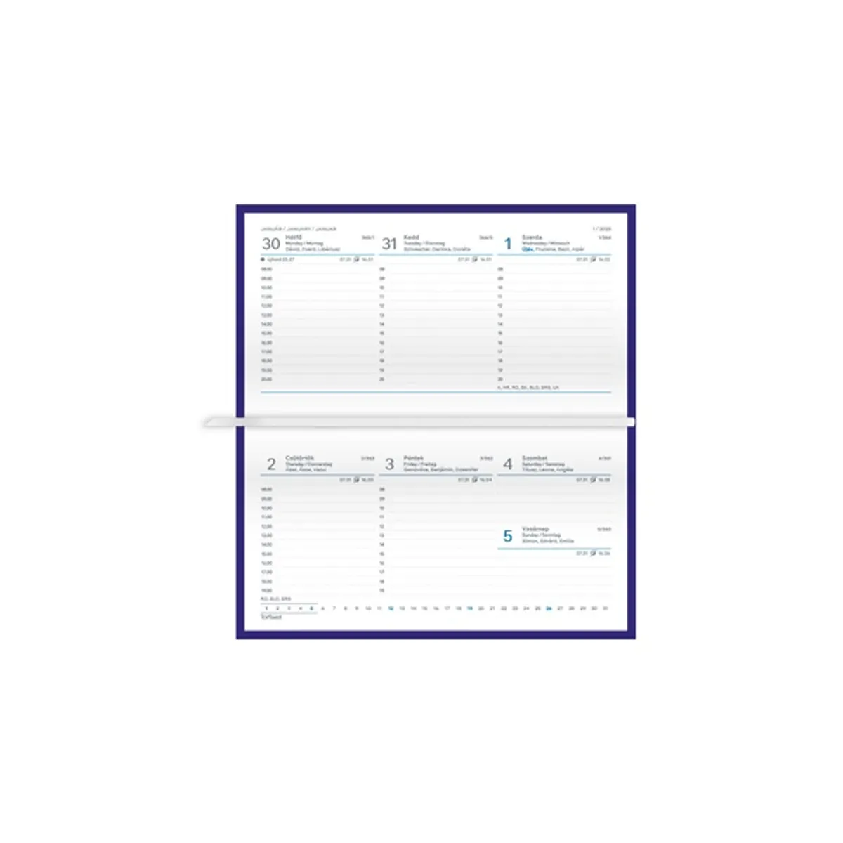 Kalendart Joy 2026 J030 Orchidea heti beosztású fekvő zsebnaptár #3