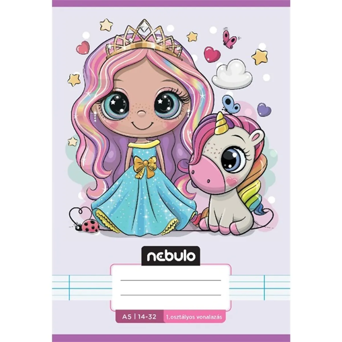 Nebulo Cuki minták A5 1. osztályos 14-32 tűzött vonalas füzet #8