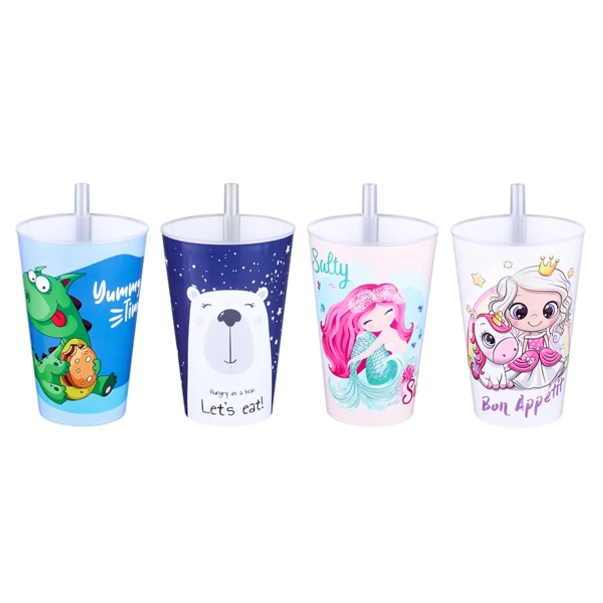 IRIS G-258 BONNY STRAW pohár szívószállal 400ml 8,2x12cm #1