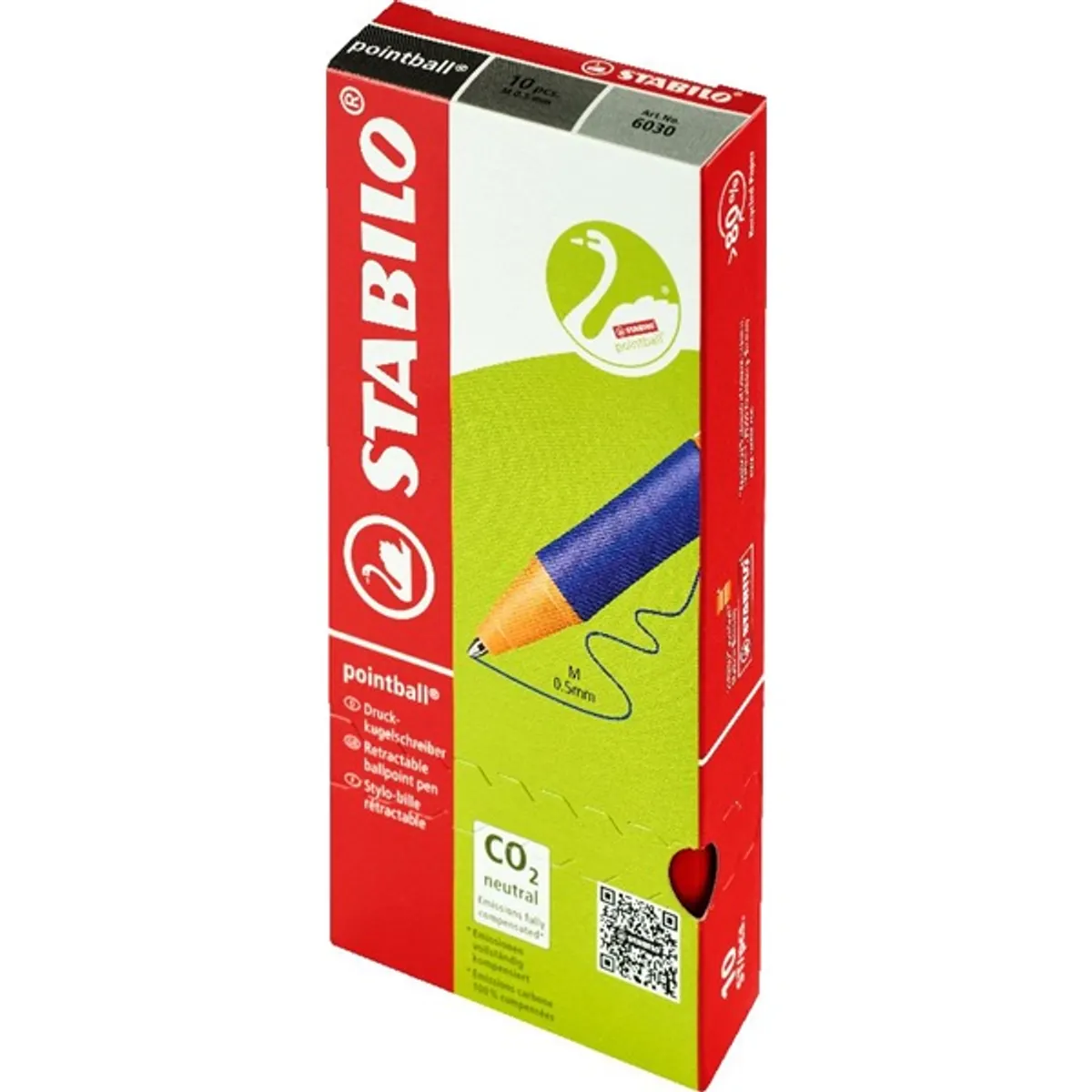 Stabilo pointball 10db/csomag piros nyomógombos golyóstoll #1