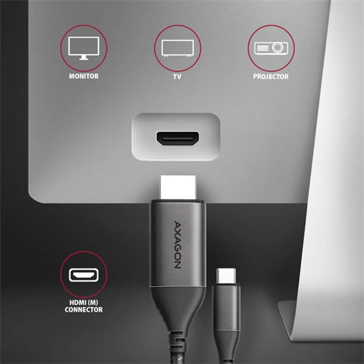 Axagon RVC-HI2MC USB-C - HDMI 2.0 kábel #4