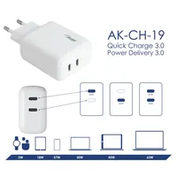 Akyga 2x USB-C PD 5-12V / max. 3A 40W Quick Charge 3.0 gyorstöltő #4