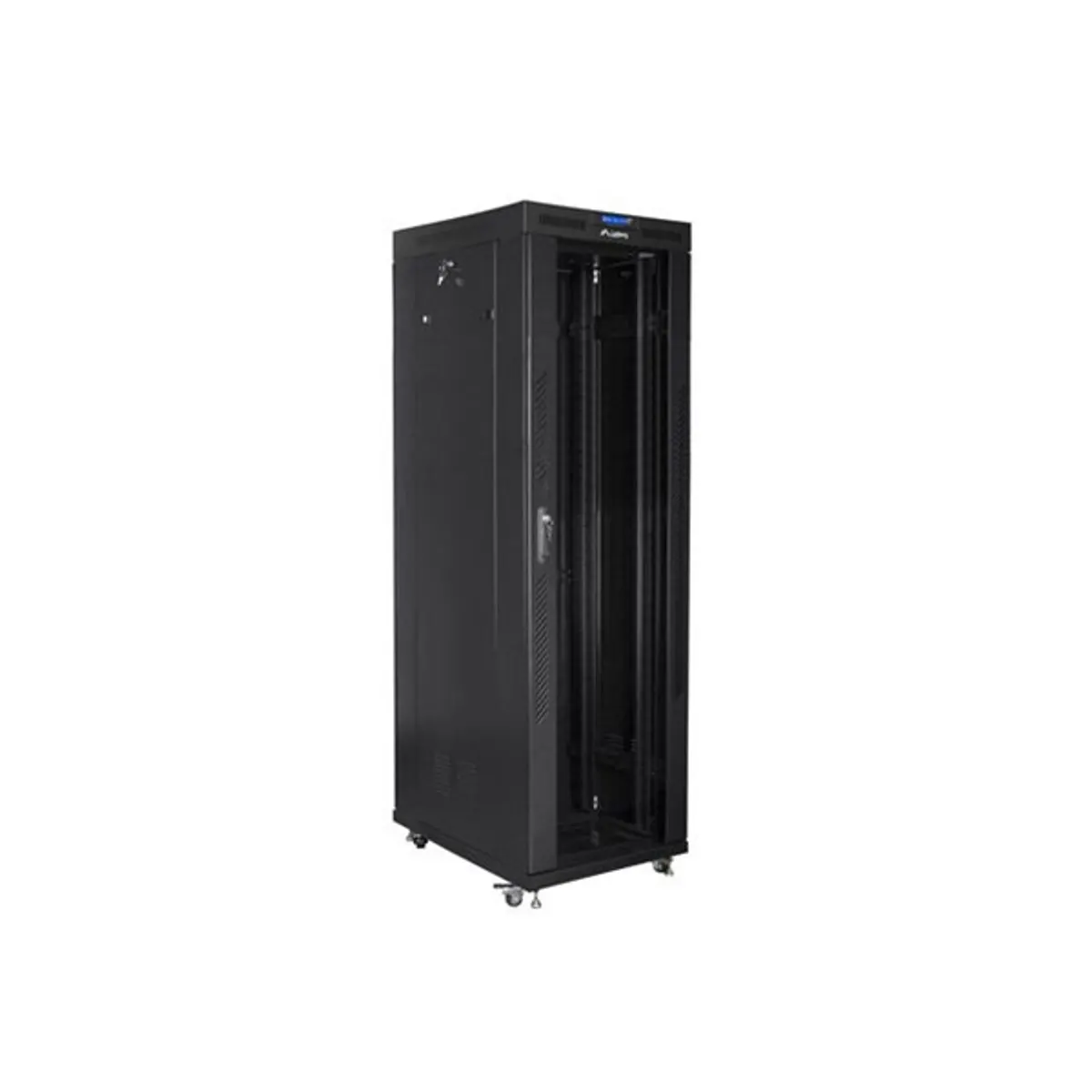 Lanberg FF01-8842-12BL 19" 42U SZÉL:800mm MÉLY:800mm MAG:2097mm LCD lapraszerelt üvegajtós fekete rack szekrény #2
