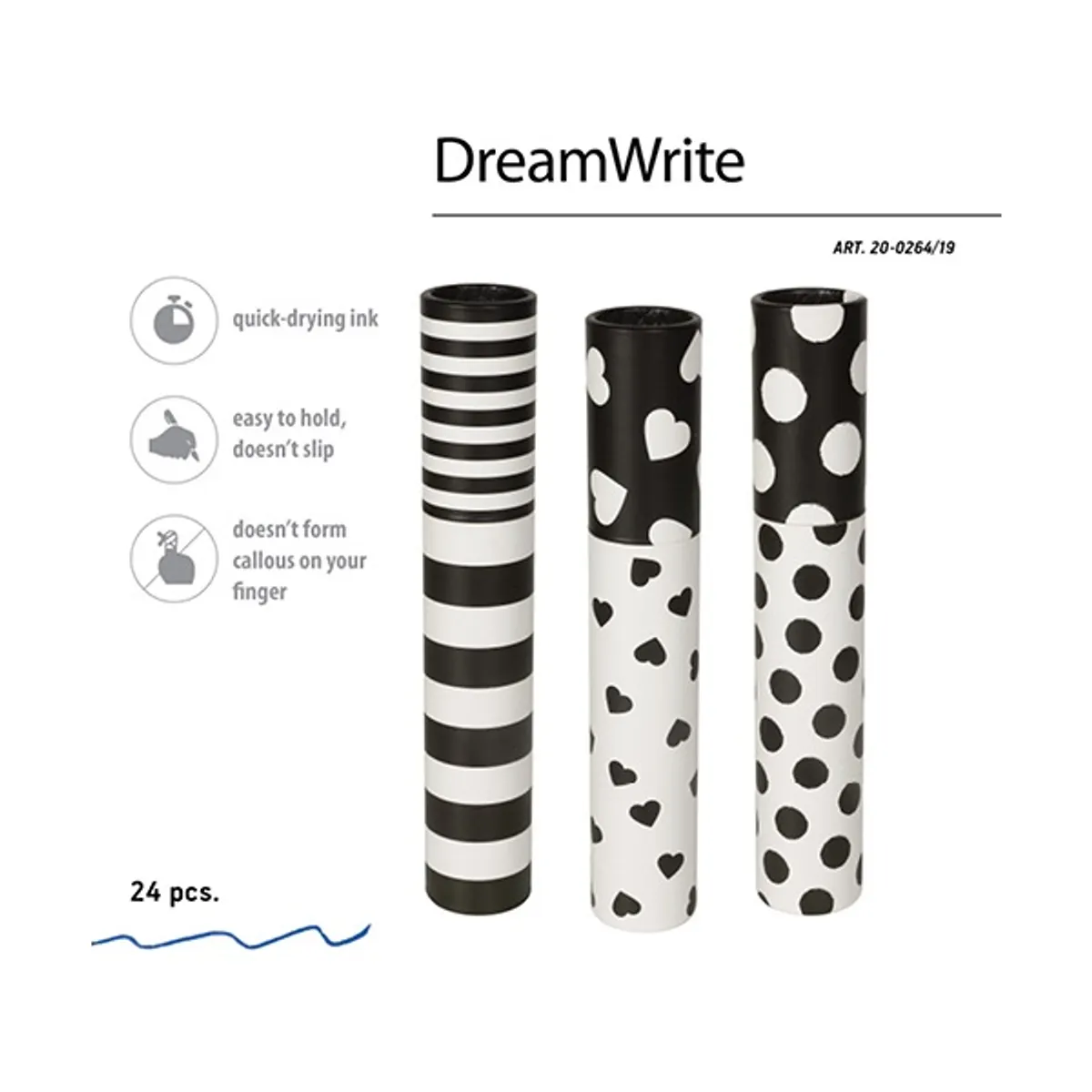 Bruno Visconti Dreamwrite Flora Black&White 0,7 mm, kék golyóstoll #3