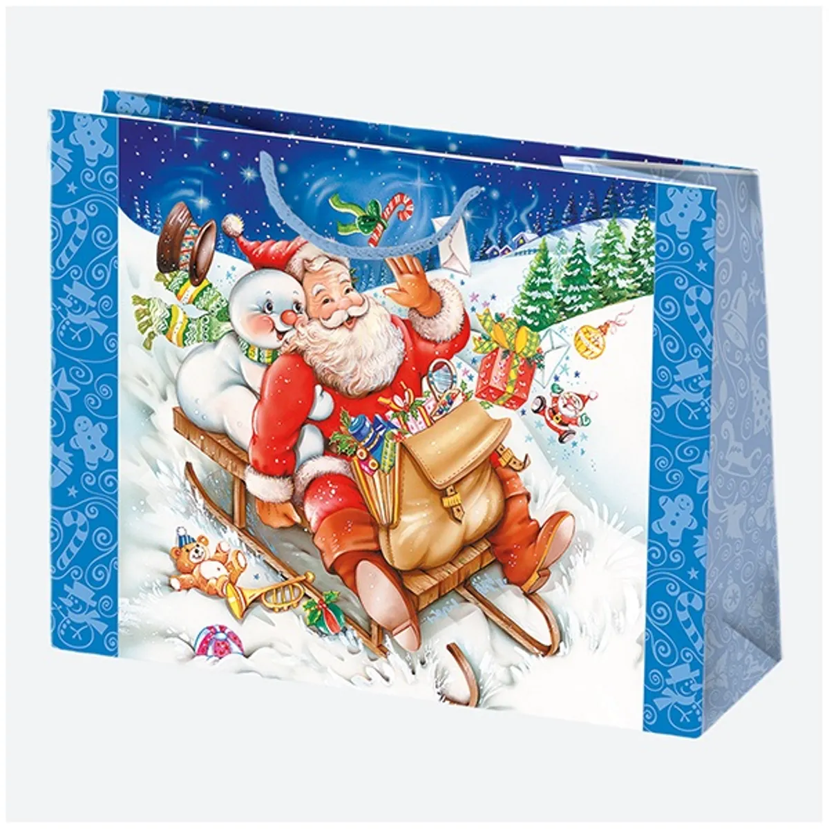 IRIS Karácsonyi ajándéktasak, 300x230x100 mm, különböző színekben és mintával #7