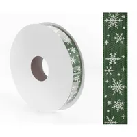 IRIS szalag hópihés zöld 15mm/10méter