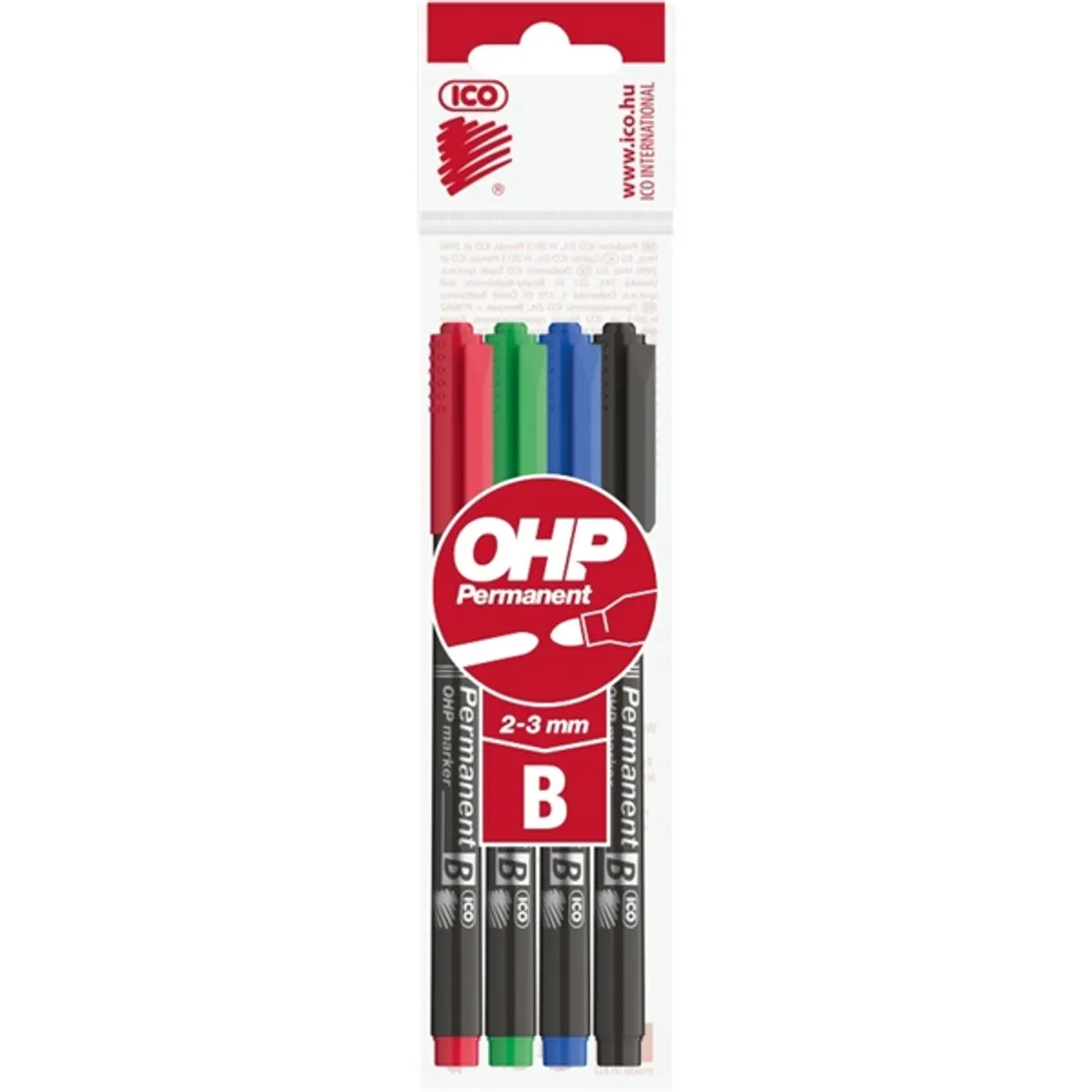 ICO OHP B 4db-os vegyes színű 2-3mm permanent marker #1