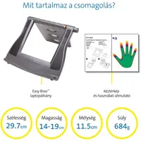 Kensington 60112 SmartFit Easy Riser állítható magasságú szürke notebook állvány #7