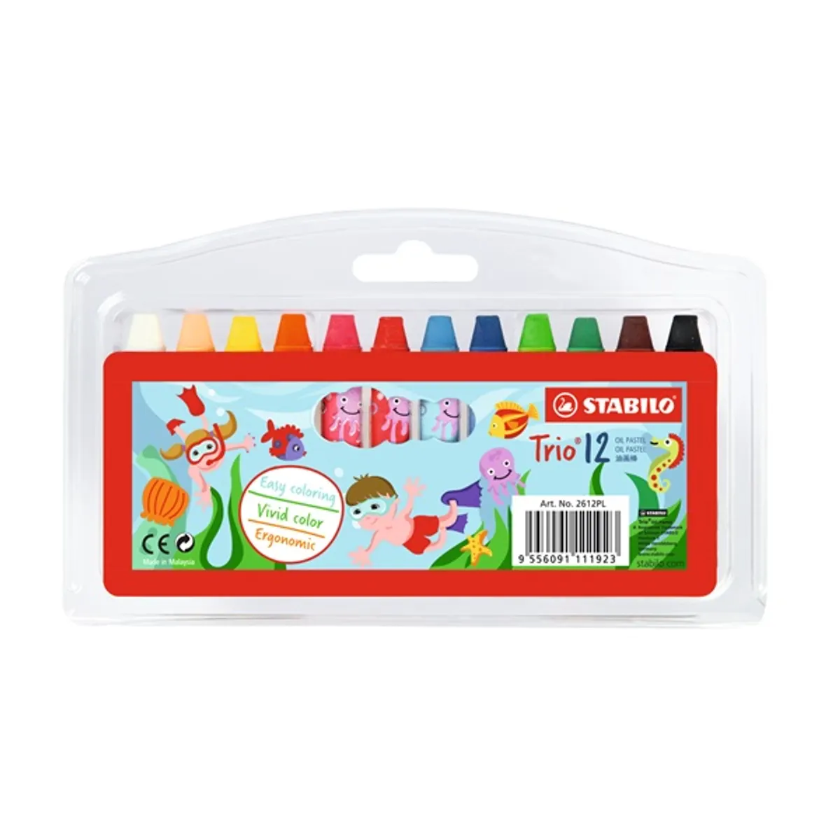 Stabilo Trio háromszögletű 12 db-os vegyes színű olajpasztell kréta készlet #1