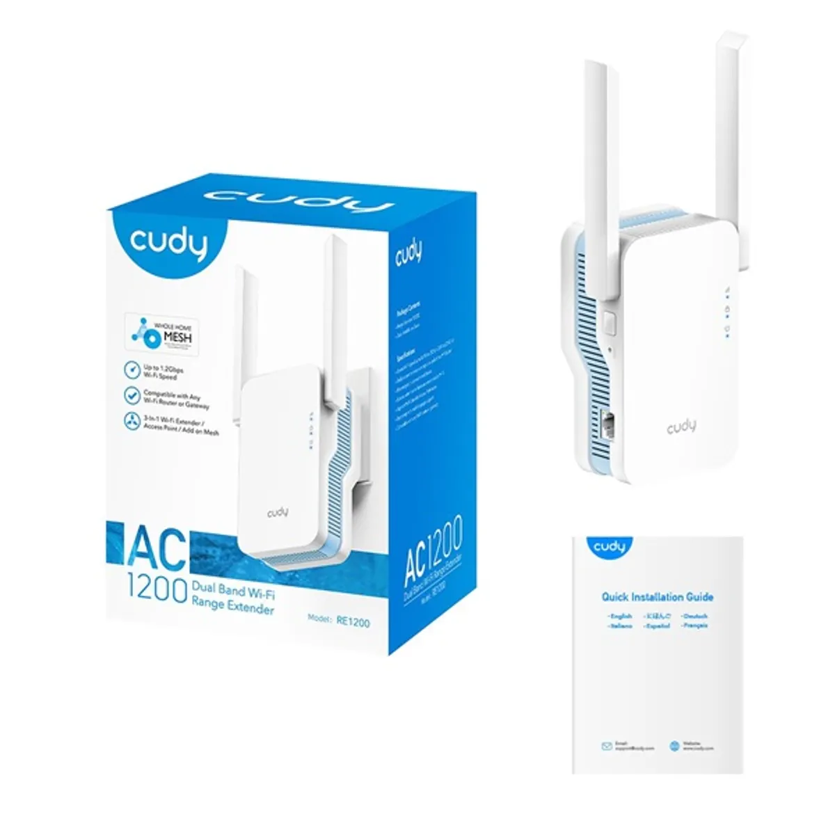 CUDY RE1200 kétsávos AC1200 WIFI MESH fehér extender/access point #5