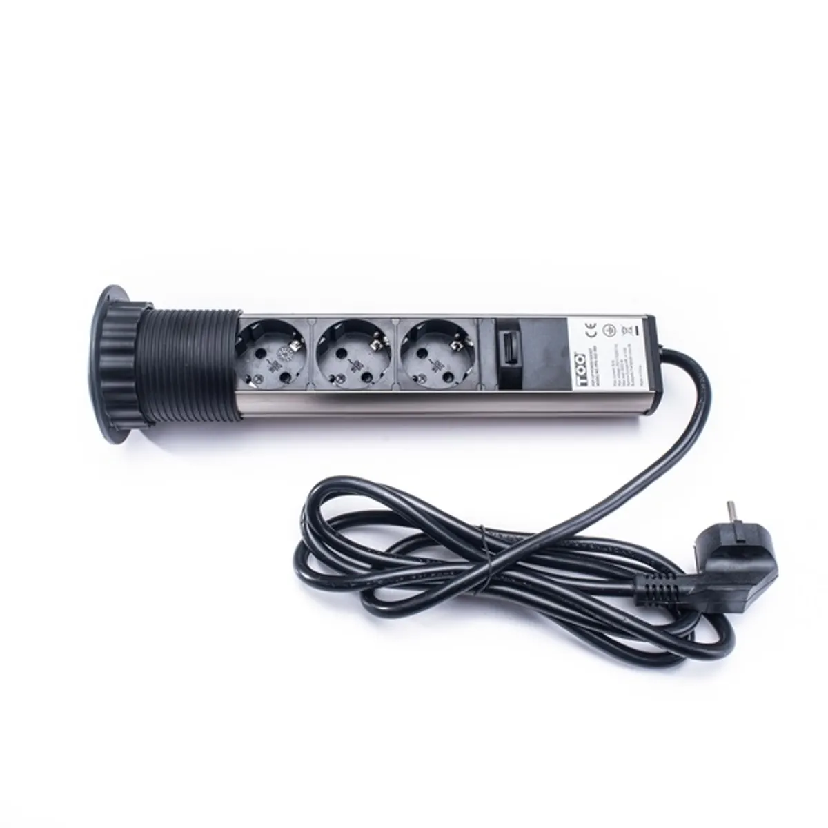 TOO PPS-302-3BR IP20, 3x 2P+F, szálcsiszolt asztalba süllyeszthető elosztó #1