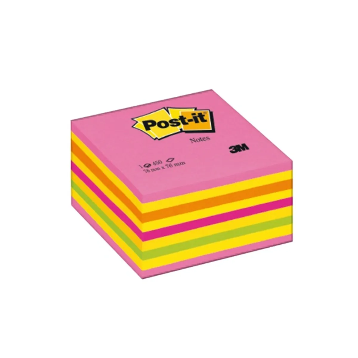 Post-it lollipop pink 76x76 mm 450lap öntapadós kockatömb #1