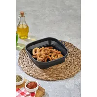 TOO összecsukható négyzetes szilikon forma forrólevegős sütőhöz (air fryer) 21cm*21cm, szürke, fekete vagy piros SL-3251 #5