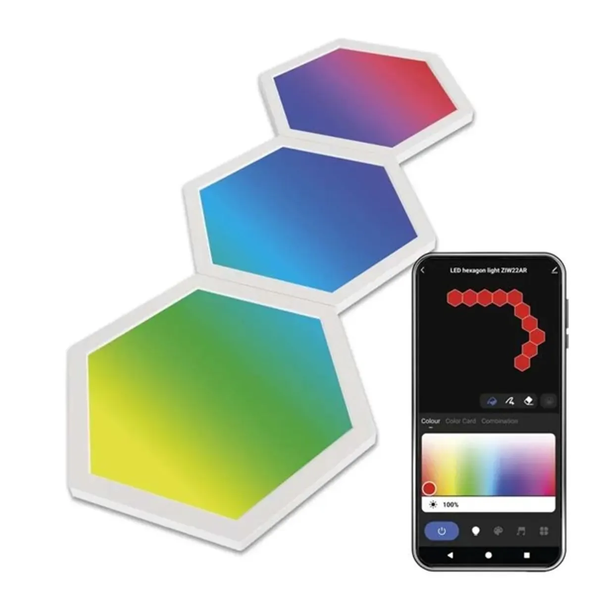 Emos GoSmart Hexagon, kiegészítő készlet,3 rész, 1,8 W, RGBIC dimmelhető, WiFi LED lámpa #2