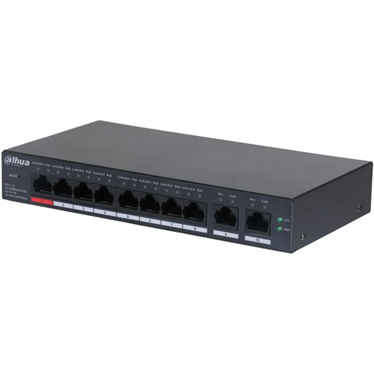 Dahua CS4010-8ET-110 8x10/100 Mbps PoE + 2x1 Gbps uplink/110W/Cloud Managed PoE Switch #1