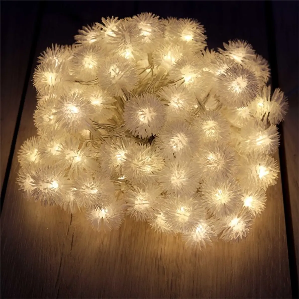 Zúzmara alakú 3cm/10m/meleg fehér/80db LED-es/USB-s fényfüzér, fénydekoráció #2