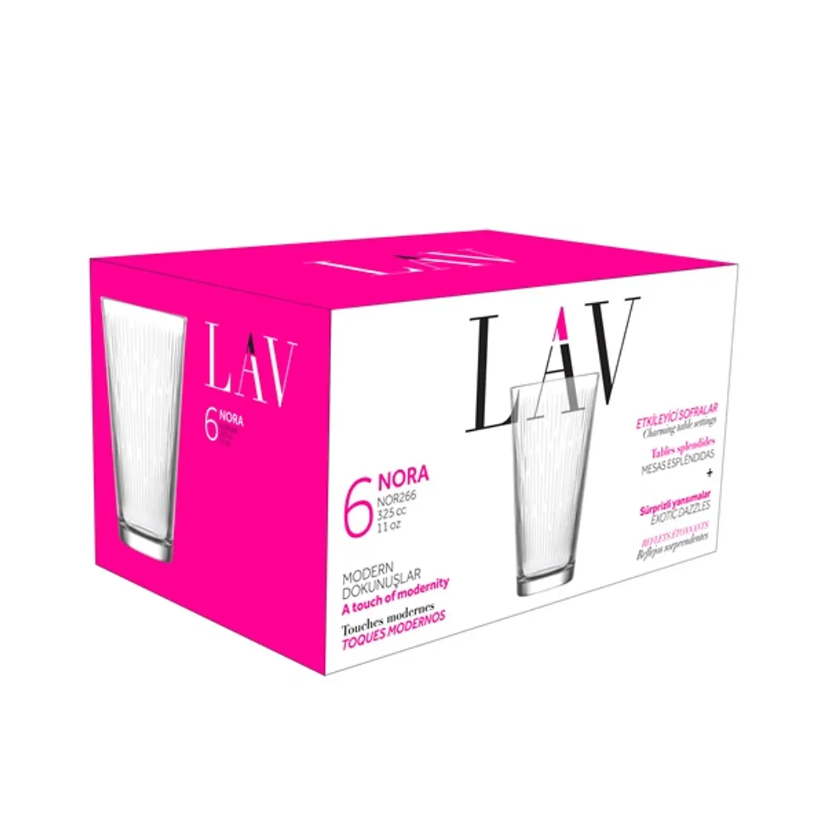 LAV Nora Long Drink 325ml koktélos pohár szett 6 darabos LV-NOR266F #1