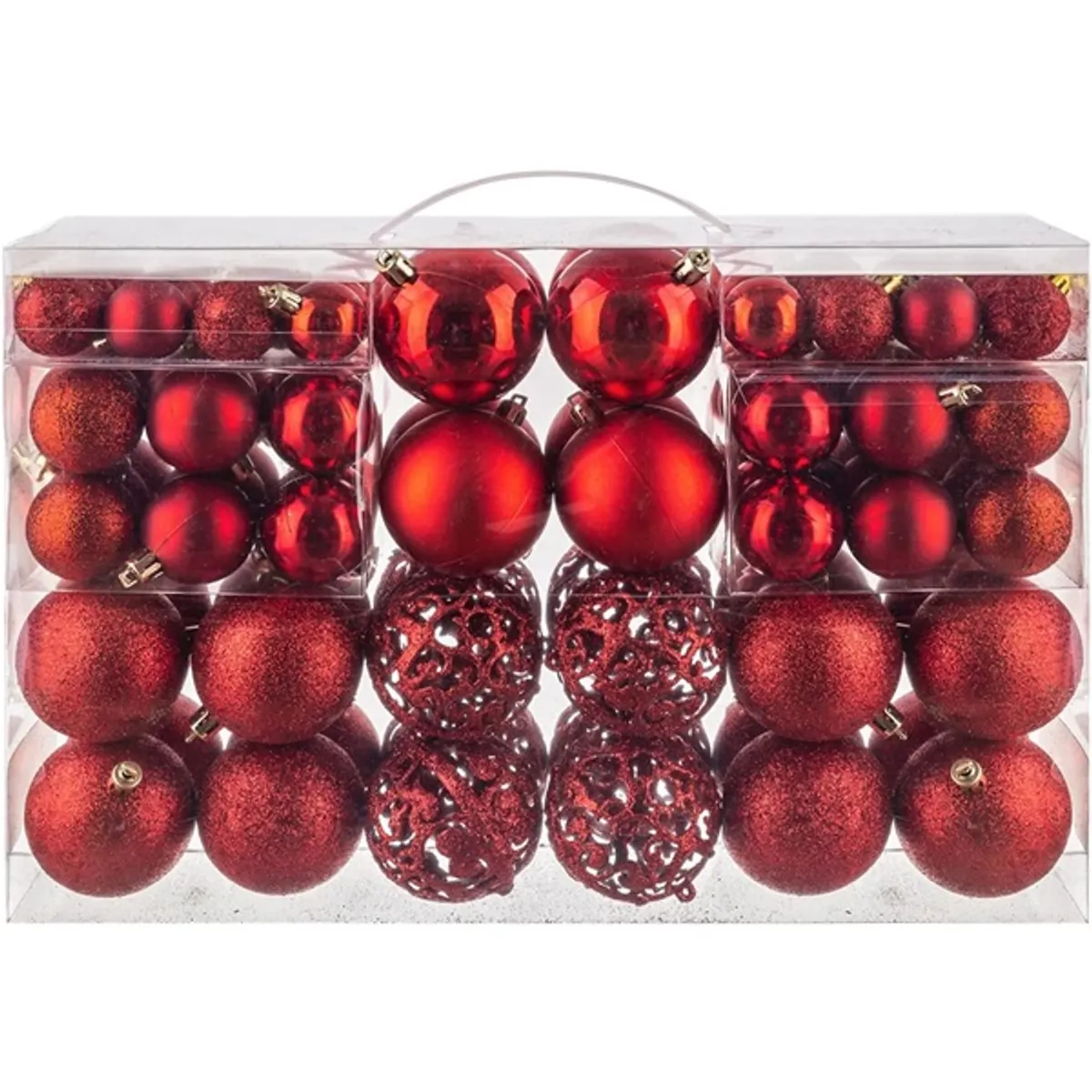 Iris Karácsonyfa gömb szett 100 db-os piros #1