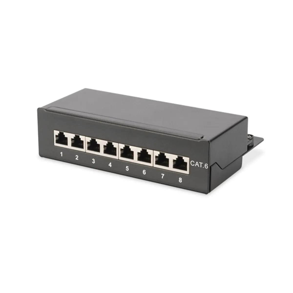 DIGITUS Cat.6 8port asztali fekete árnyékolt patch panel #1