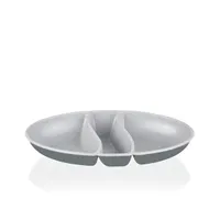 IRIS L-00517 dupla színű snack tál,  zöld, szürke, beige #2