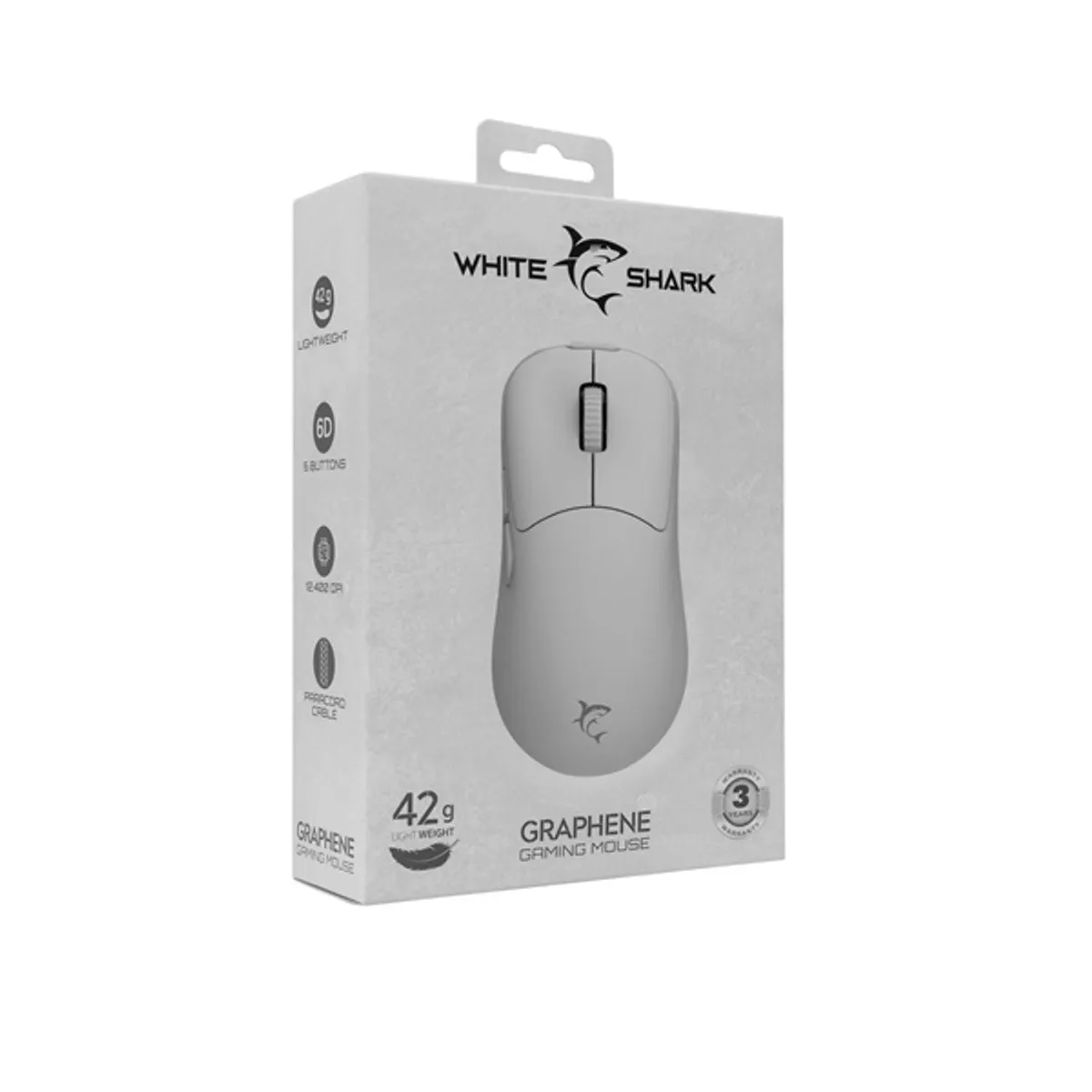 White Shark GRAPHENE WS GM-5014W 6200dpi fehér gamer egér #7