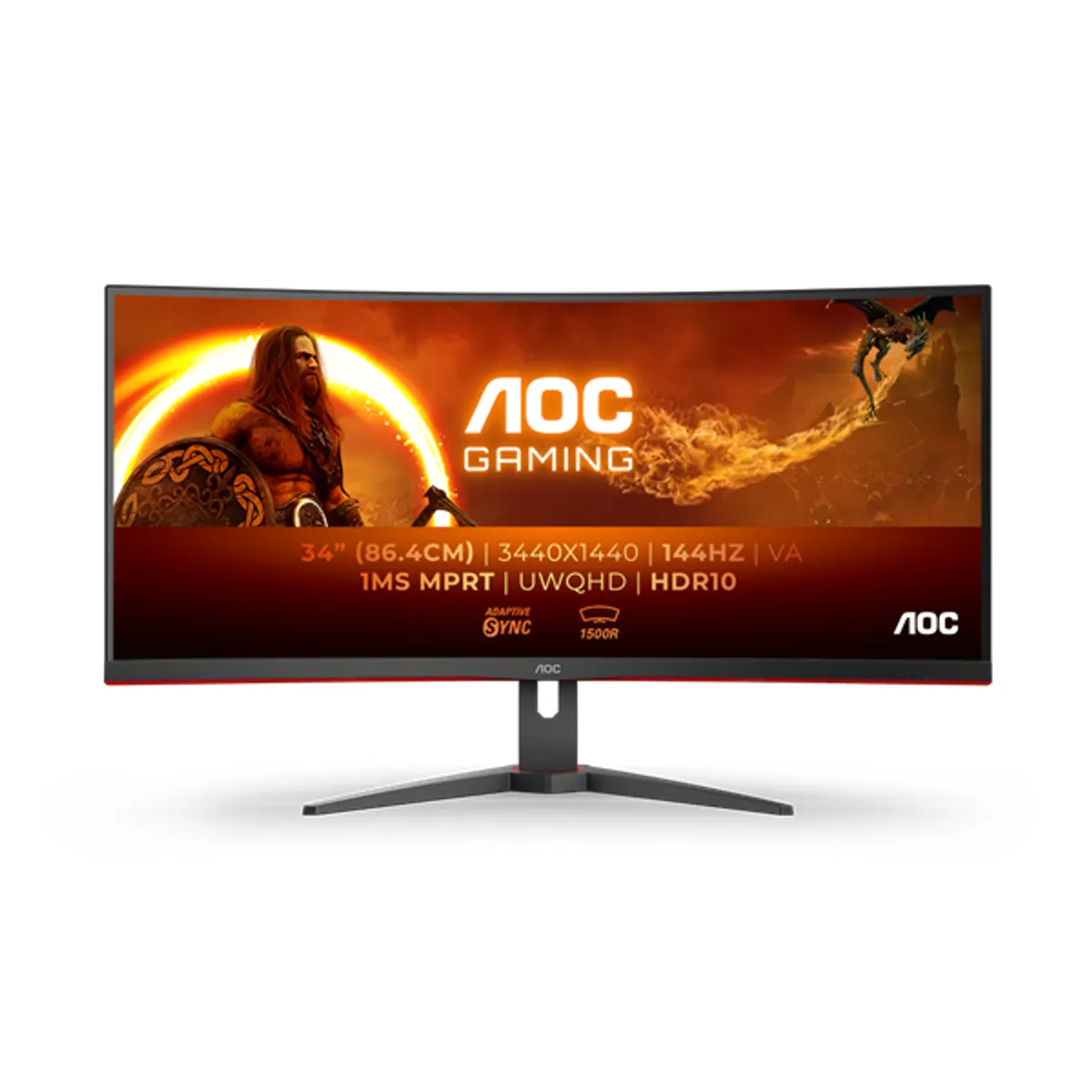 AOC 34" CU34G2XE/BK UWQHD VA 144Hz DP/HDMI/USB ívelt gamer monitor #2