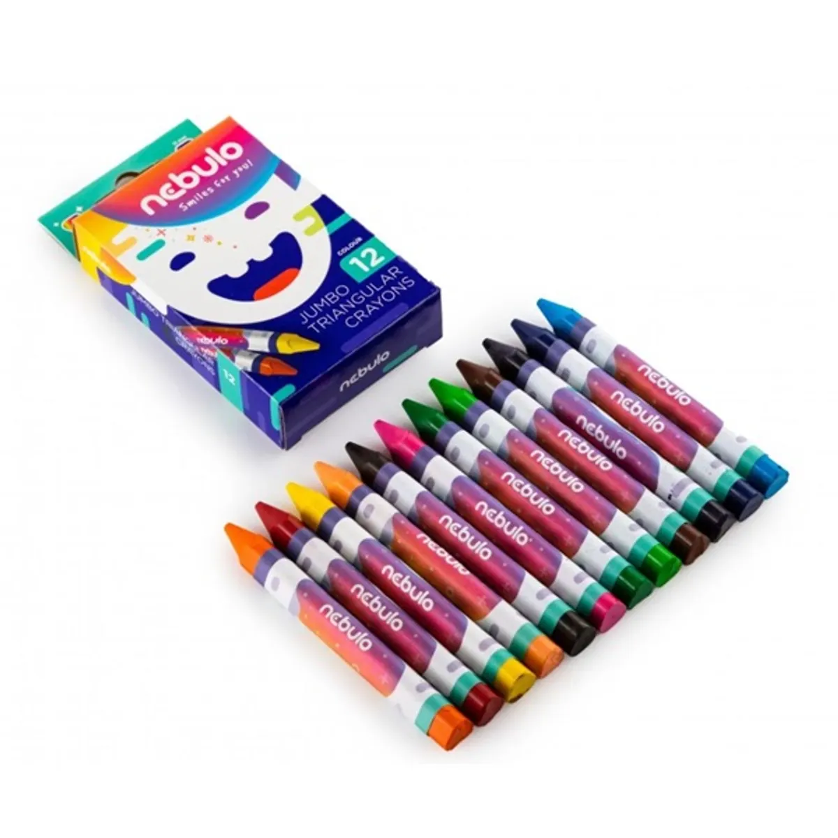 Nebulo Jumbo háromszögletű 12 db-os vegyes színű zsírkréta készlet #4