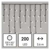 Emos D4CC01 3,6m/200LED/kül-beltéri/hideg fehér jégcsap karácsonyi LED fényfüggöny #3