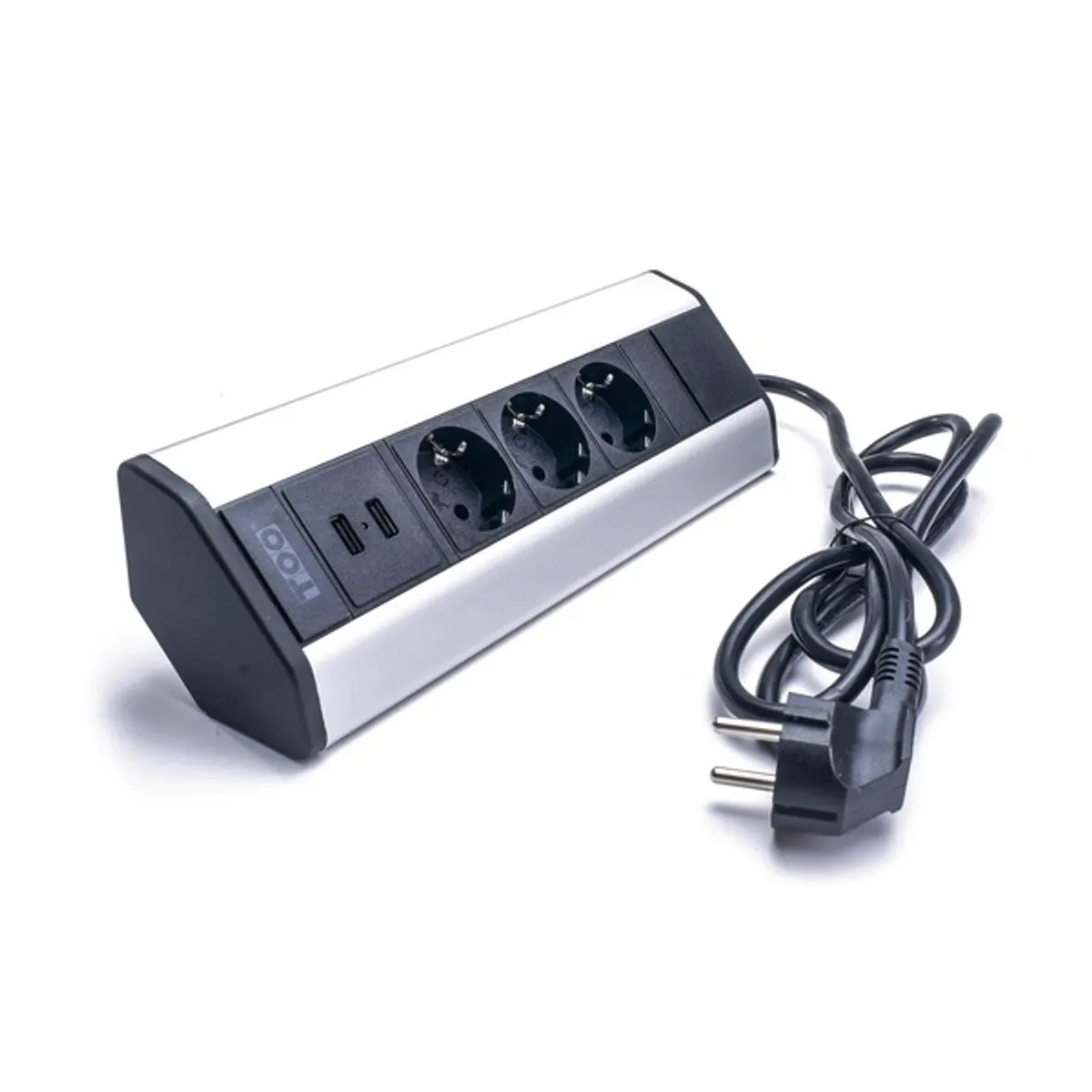 TOO VPS-315-3S IP20, 3x 2P+F, 2x USB-A, ezüst asztalra rögzíthető elosztó #2