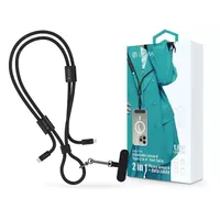 Devia ST124981 Cable Pro5 Woven 1,6m 27W PD Type-C - Lightning fekete adat- és töltőkábel + nyakpánt #1