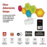 Emos GoSmart Hexagon fehér, 6 részből álló, RGBIC dimmelhető, WiFi LED asztali lámpa #3
