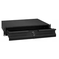 Stalflex RD19-2U-B 19" 320mm 2U zárható fekete rack fiók #2