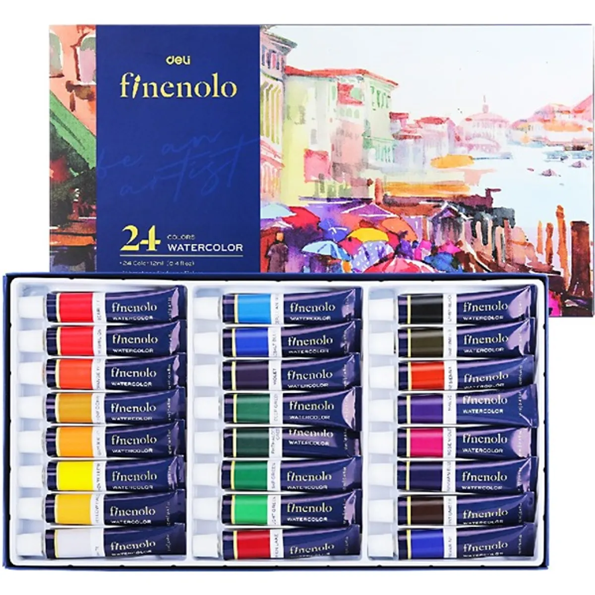 Deli Finenolo 12ml x 24 db-os akvarellfesték készlet #1