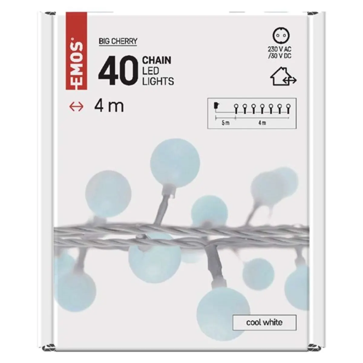 Emos D5AC01 4m/40LED/kül-beltéri/időzítős/hideg fehér/golyók LED fényfüzér #6