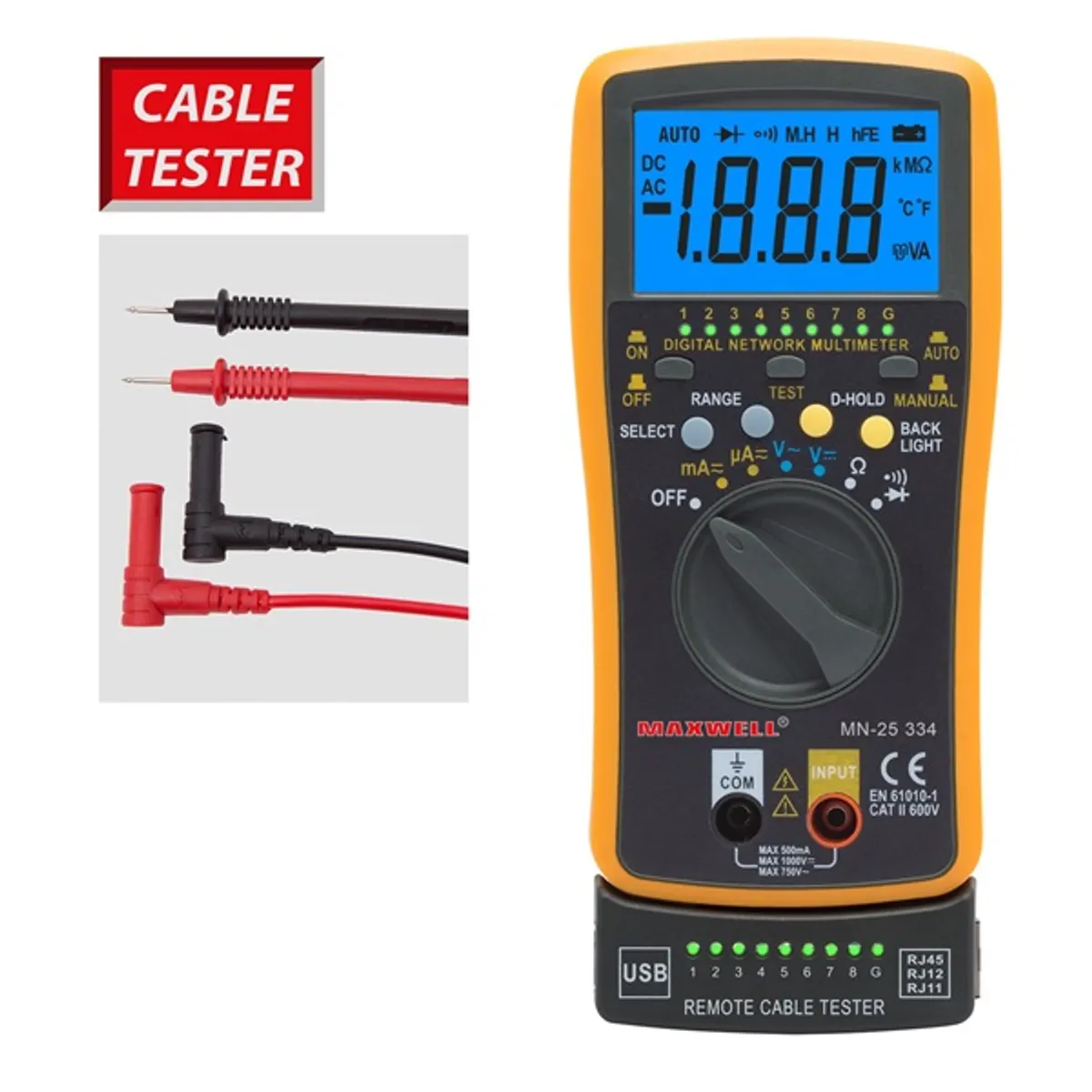 Maxwell 25334 digitális multiméter Kábelteszt funkcióval #1