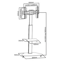 Sbox FS-500 37"-70" VESA 600x400 görgős prezentációs állvány #2