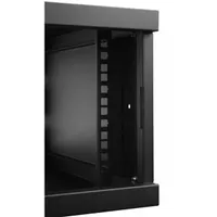 Stalflex RC19-4U-450MB 19" 4U 450 mm mély lapraszerelt fekete fém ajtós fali rack szekrény #7