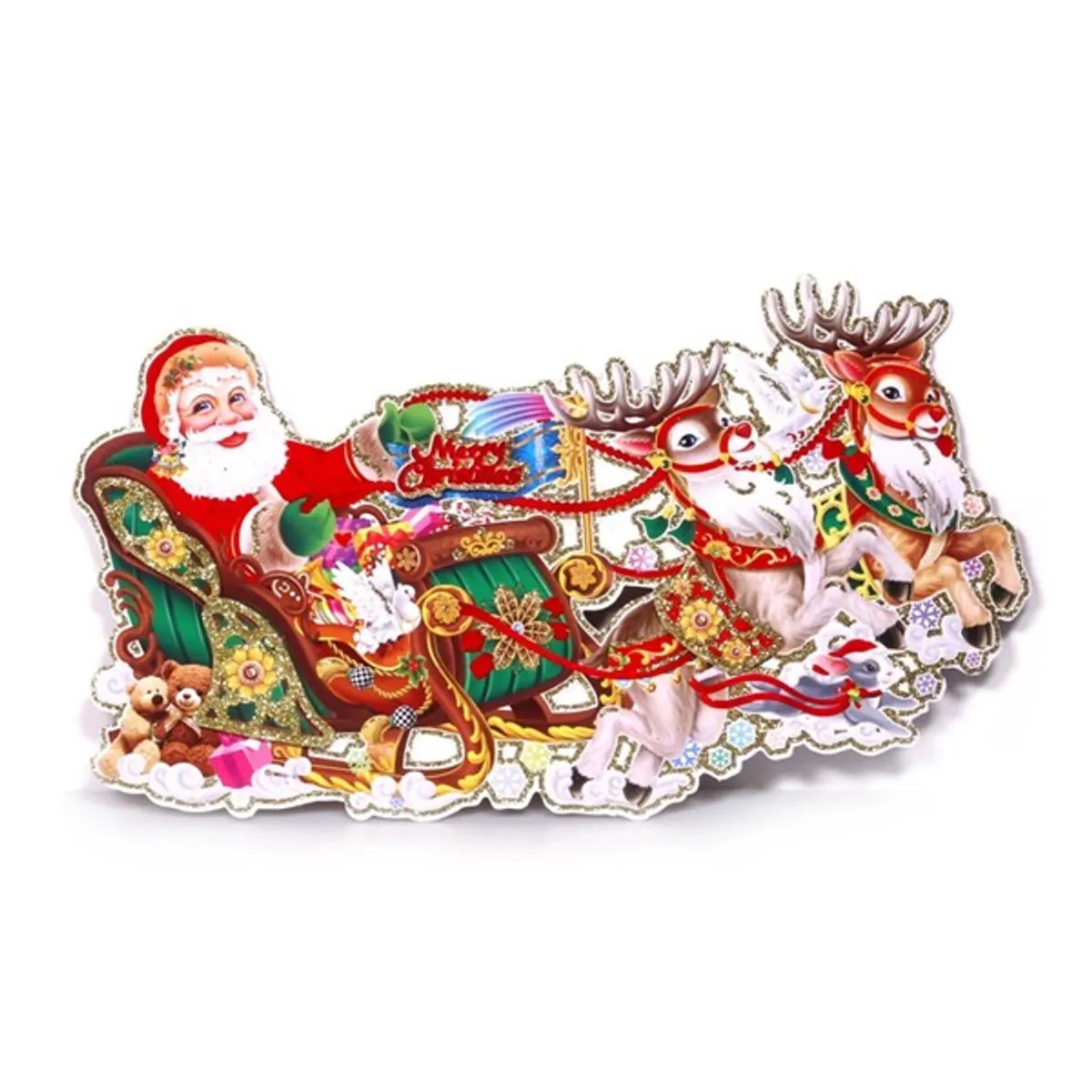 Iris 3D Mikulás mintás/34x21cm 2db karton dekoráció #1