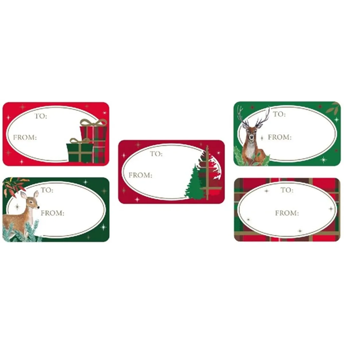 IRIS Karácsonyi matrica dobozban ajándék címzéshez 50db, 10db ív/doboz, 5db matrica/ív lap, 5,8x3,5cm #2