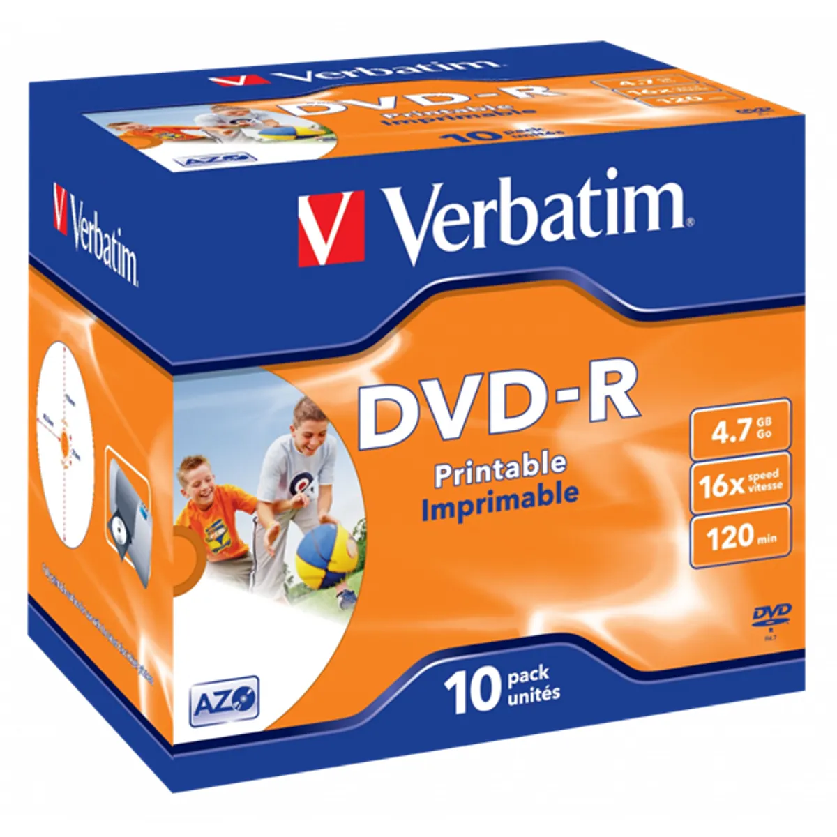 VERBATIM 43521 DVD-R 4,7GB/16x/nyomtatható felület/egyszer írható DVD 10db/csomag #1